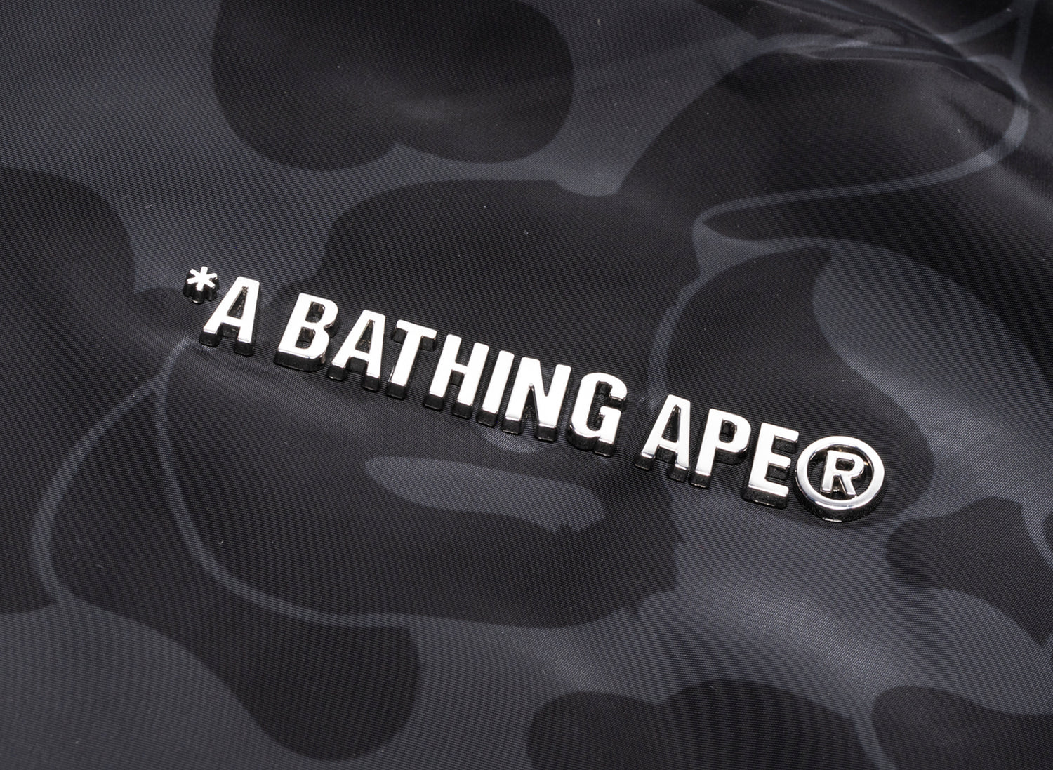 A Bathing Ape Solid Color Nylon Hooded Jacket in Black - view 2