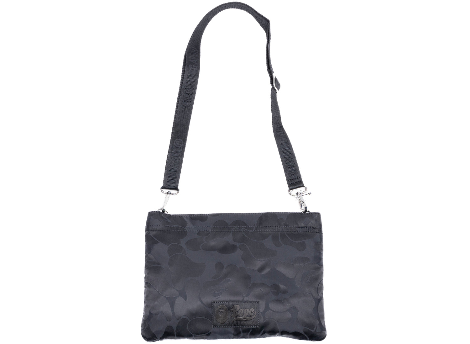 A Bathing Ape Tonal Solid Camo Shoulder Bag in Black - view 2