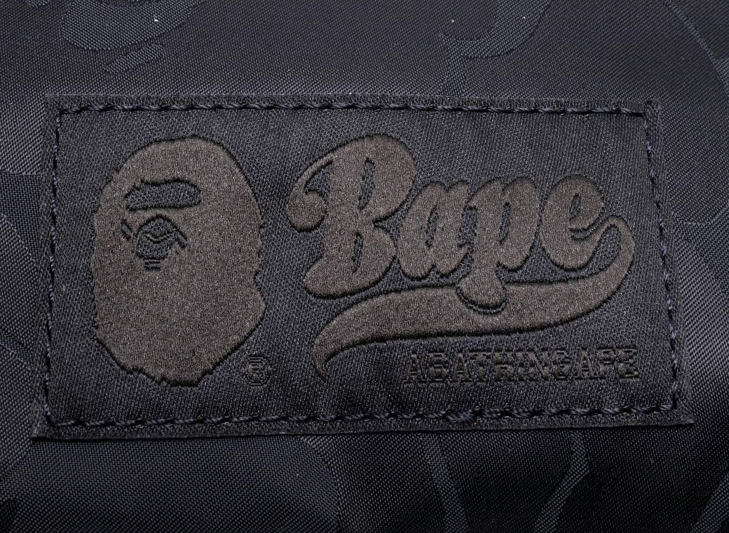 A Bathing Ape Tonal Solid Camo Shoulder Bag in Black - view 3
