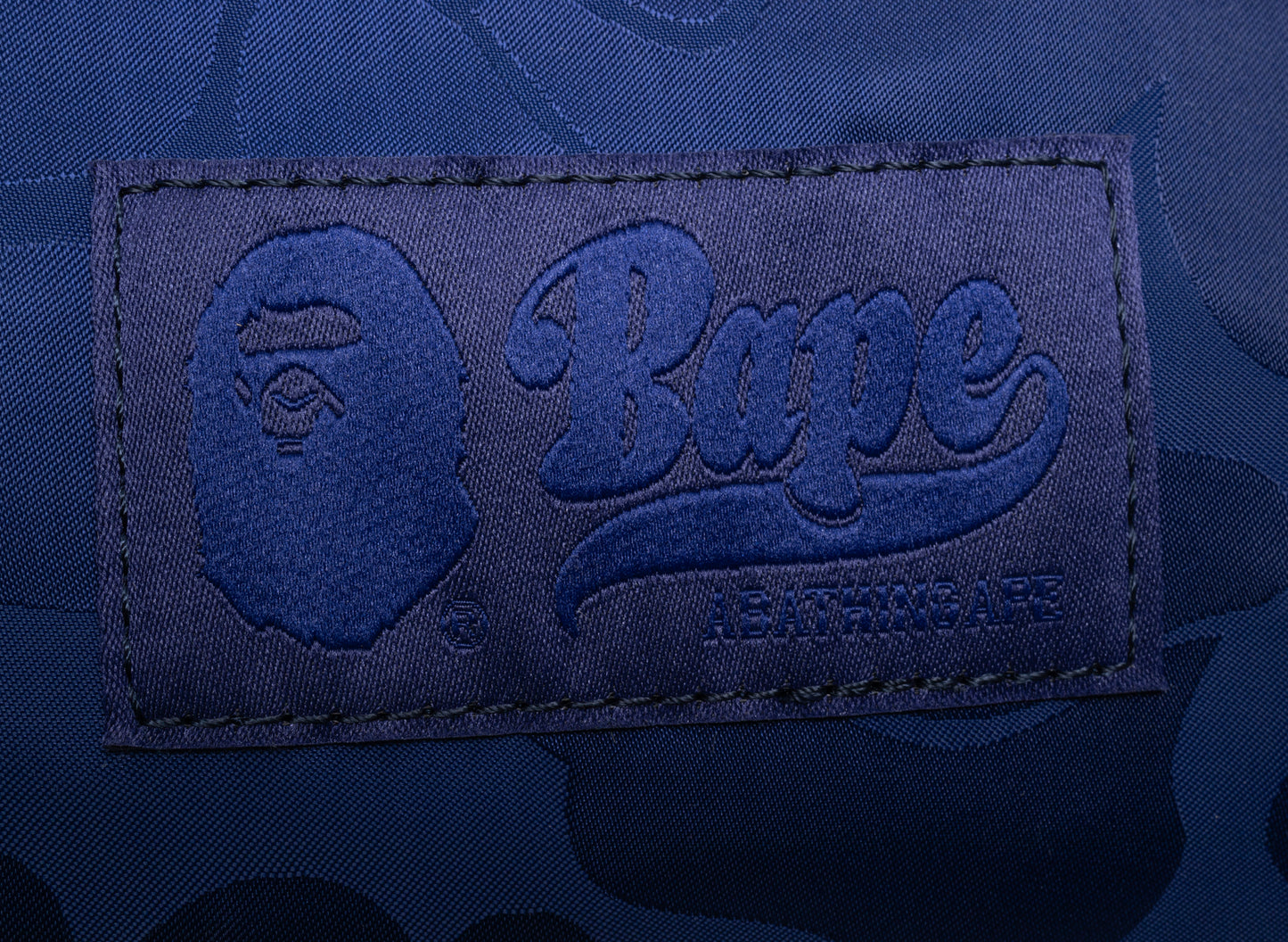 A Bathing Ape Tonal Solid Camo Waist Bag in Navy - view 2