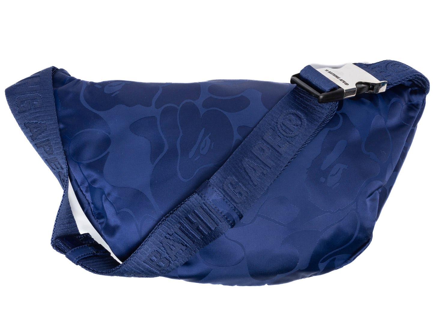 A Bathing Ape Tonal Solid Camo Waist Bag in Navy - view 3