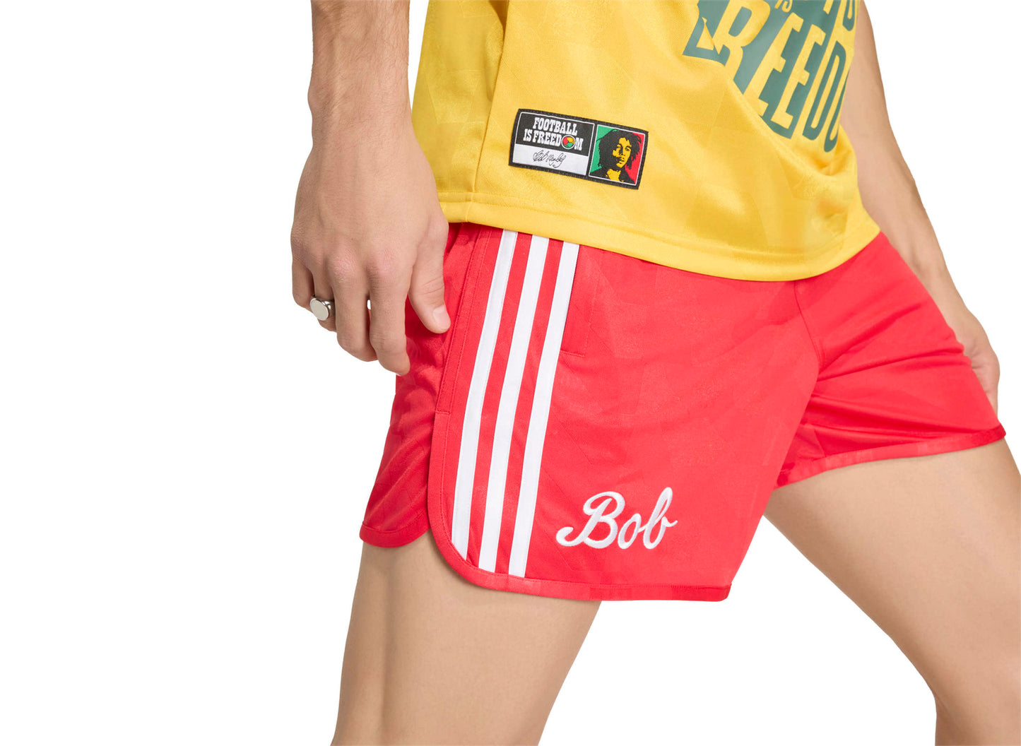 Adidas "Bob Marley" OG Short in Pure Ruby — view 4