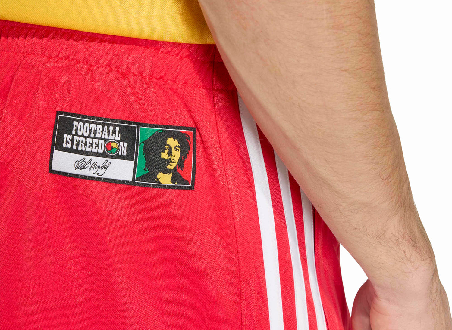 Adidas "Bob Marley" OG Short in Pure Ruby — view 5