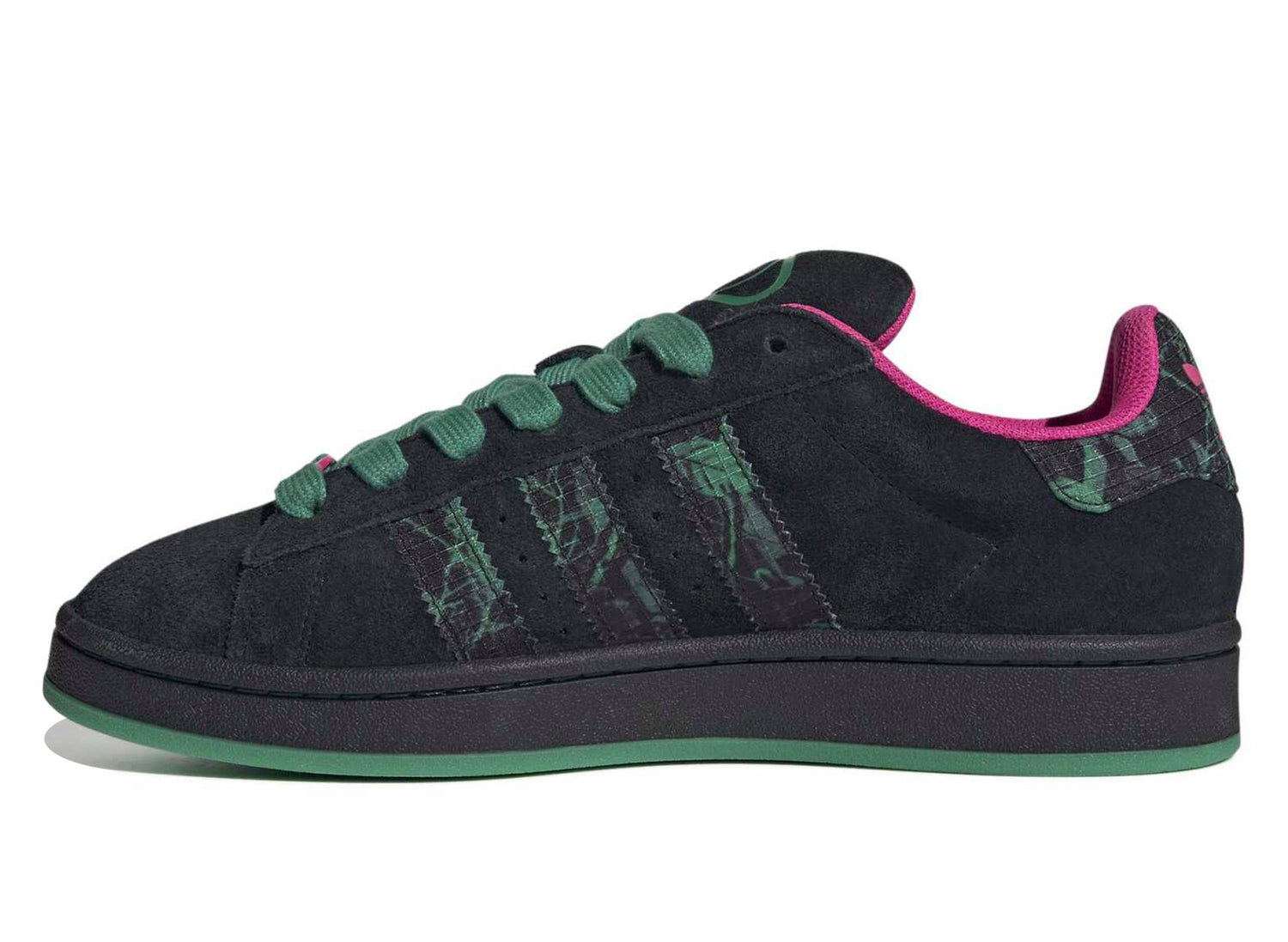 Adidas Campus 00s in Core Black / Semi Court Green — view 3