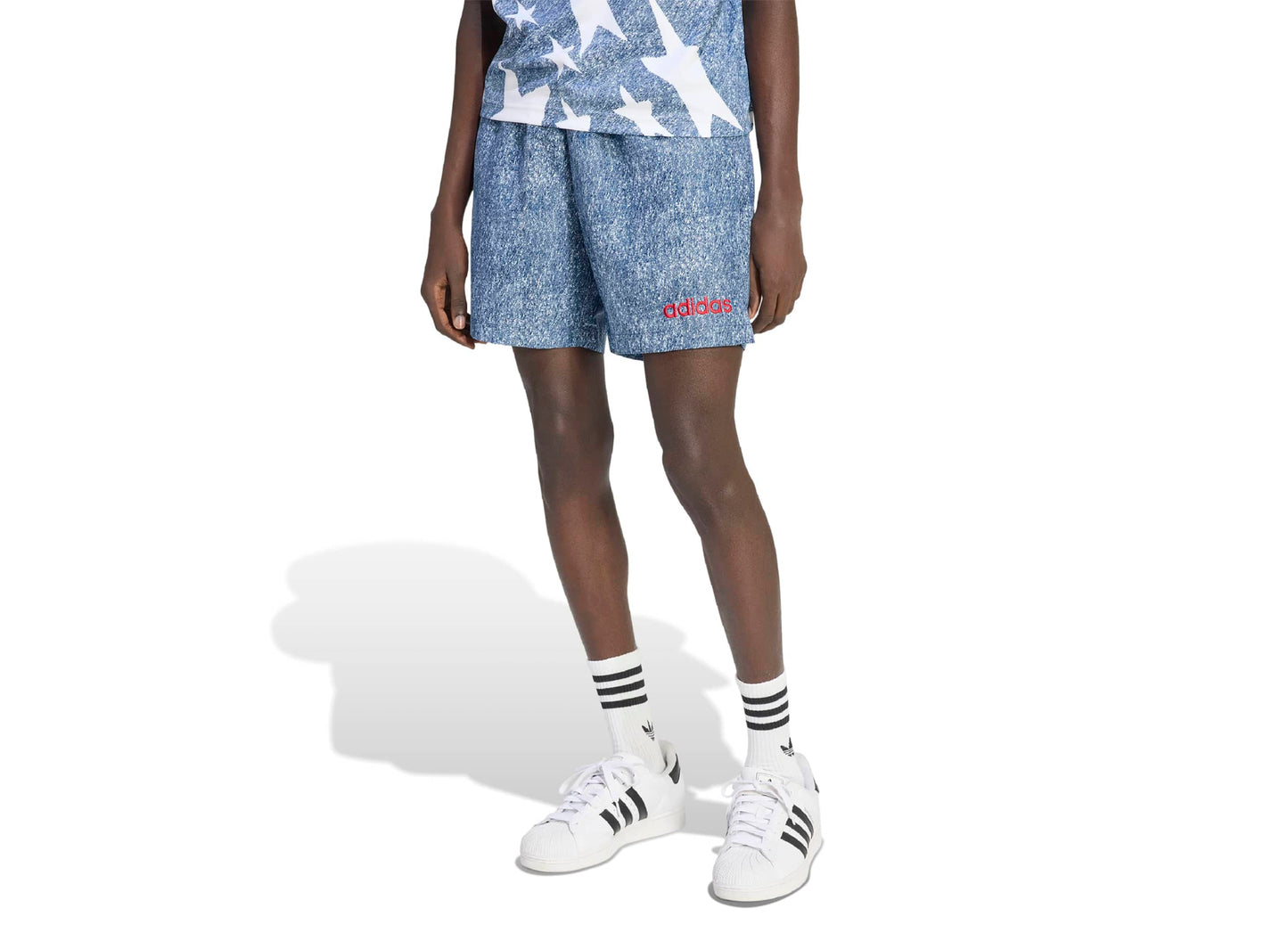 Adidas Denim Graphic Shorts — view 2