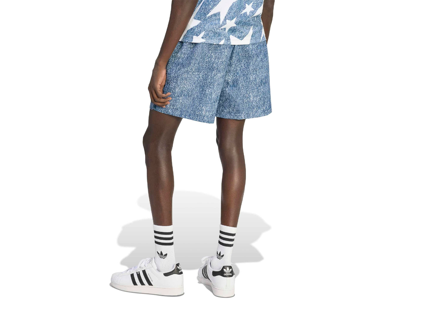 Adidas Denim Graphic Shorts — view 3
