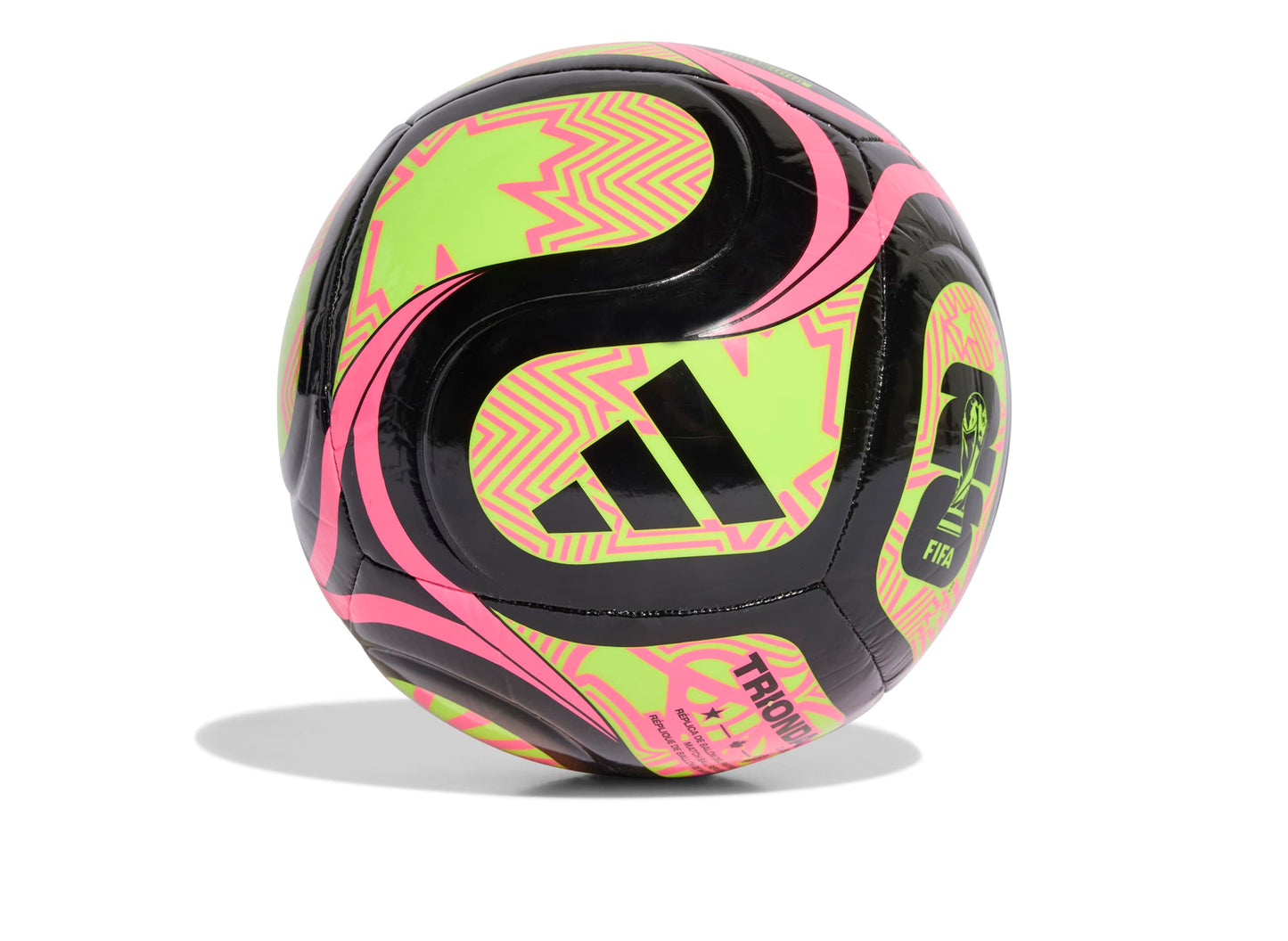 Adidas Fifa World Cup Trionda Club Ball in Black / Lucid Lemon — view 2