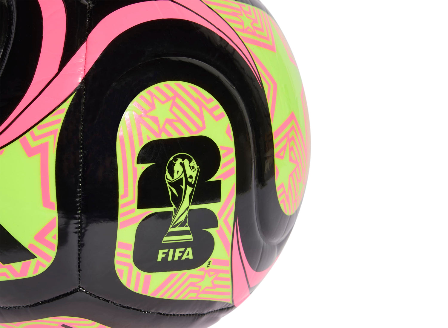 Adidas Fifa World Cup Trionda Club Ball in Black / Lucid Lemon — view 3