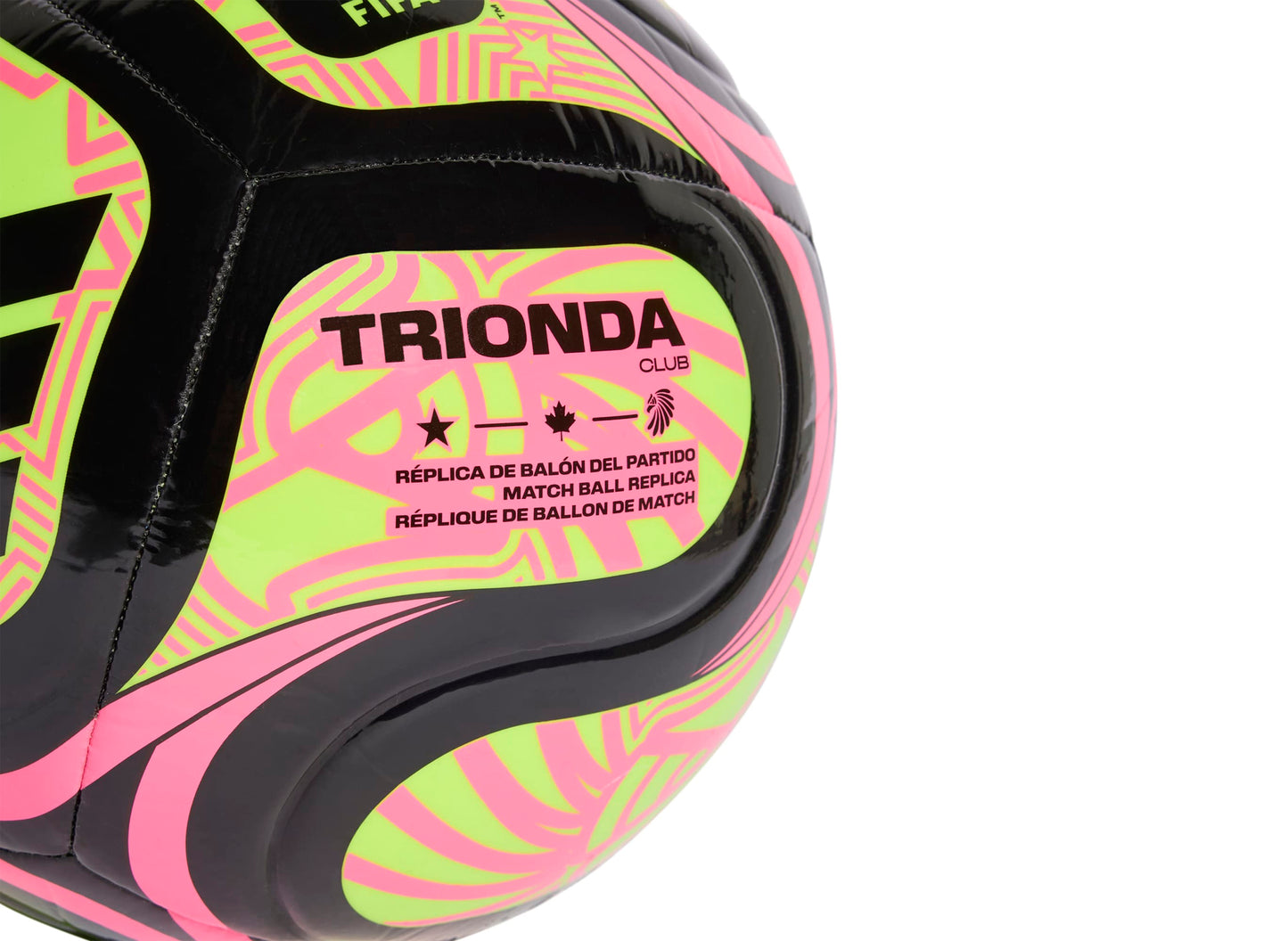 Adidas Fifa World Cup Trionda Club Ball in Black / Lucid Lemon — view 4