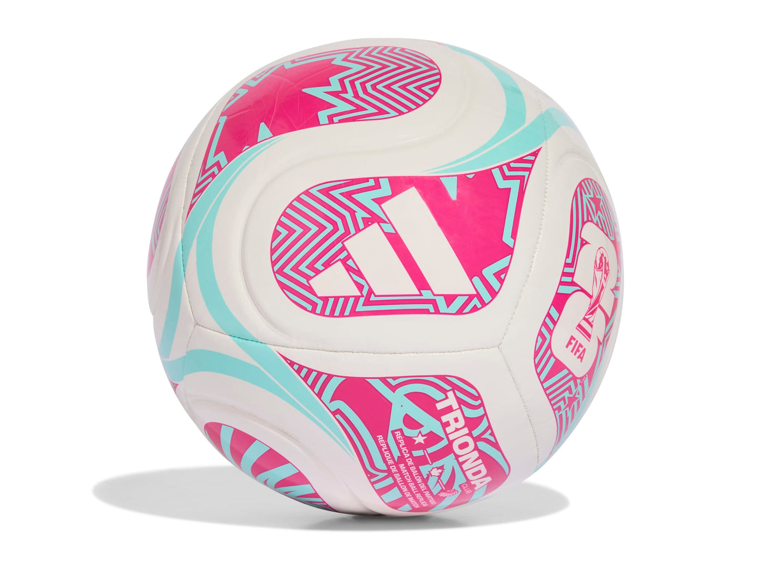 Adidas Fifa World Cup Trionda Club Ball in White / Pink — view 2