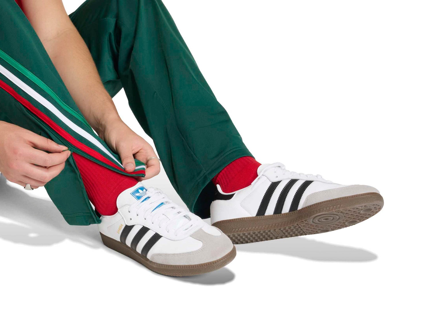 Adidas Firebird Track Pants in 'Team Dark Green' - view 3
