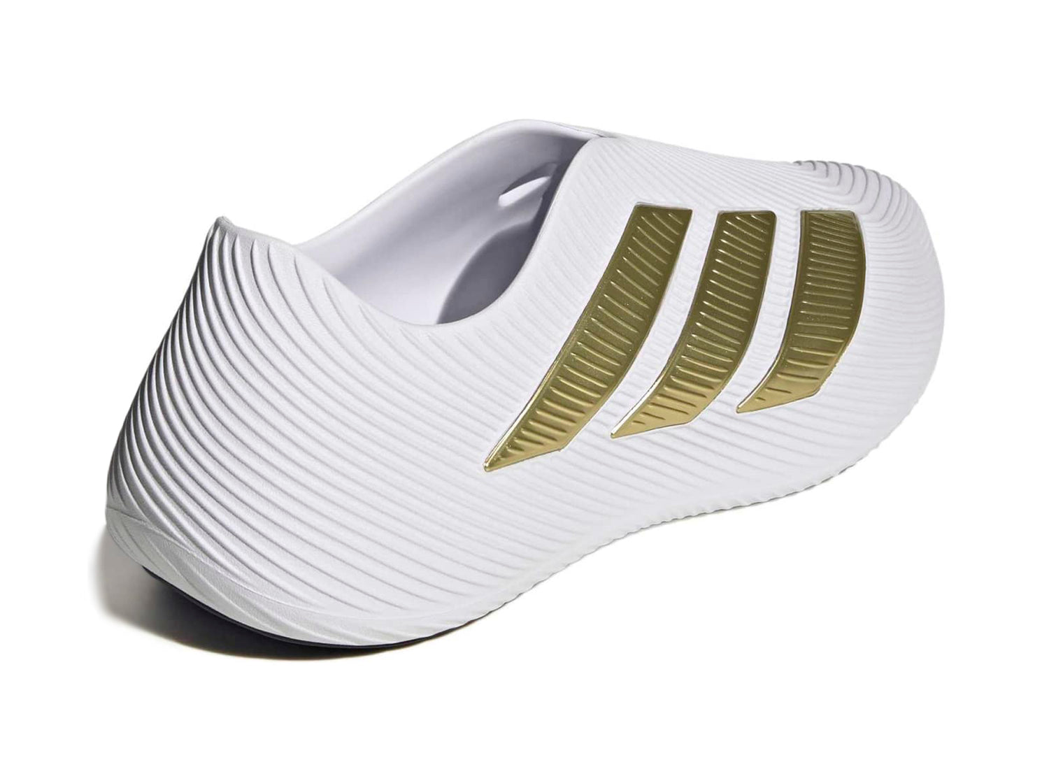 Adidas Purechill Slides in White / Gold Metallic — view 2