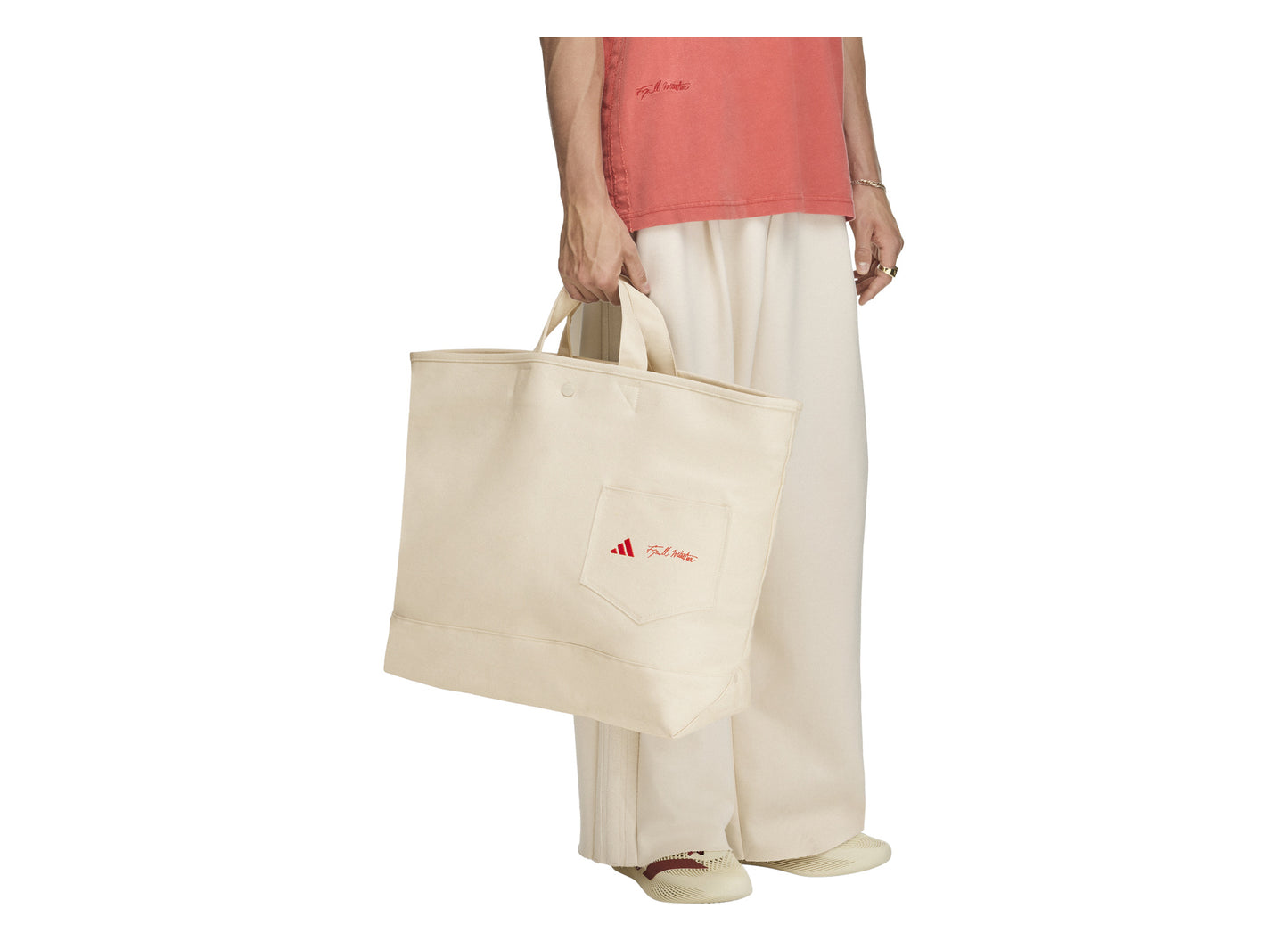 adidas x Tyrrell Winston Tote Bag in Wonder White / Black