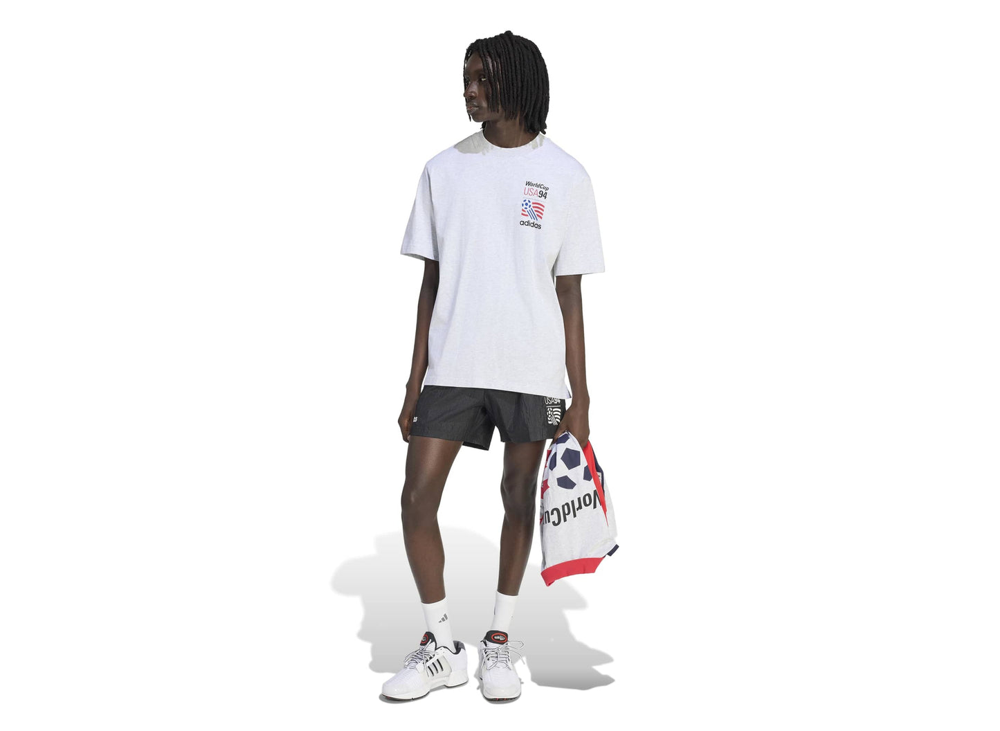Adidas USA 94 Graphic T-Shirt in Light Grey Heather
