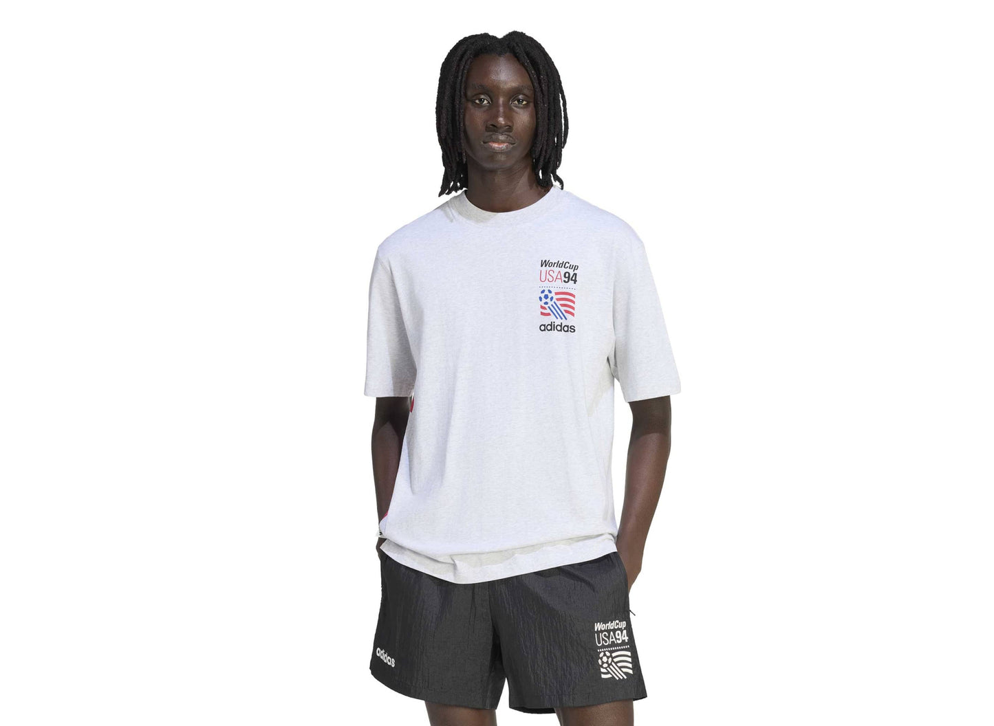 Adidas USA 94 Graphic T-Shirt in Light Grey Heather