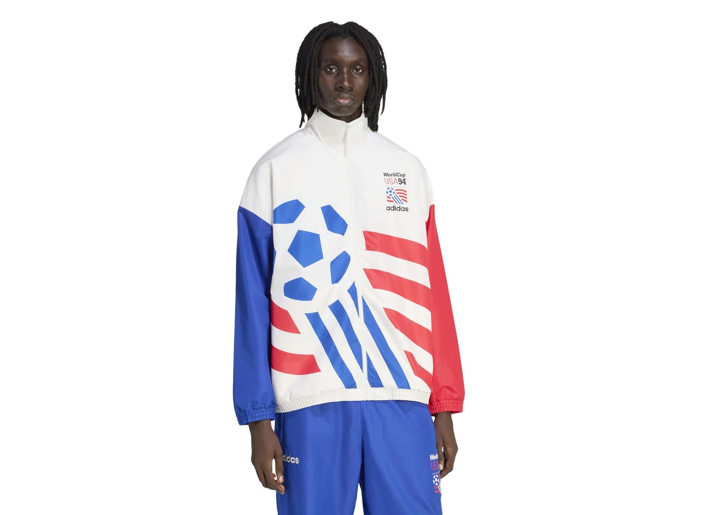 Adidas USA 94 Graphic Woven Track Top in Cloud White