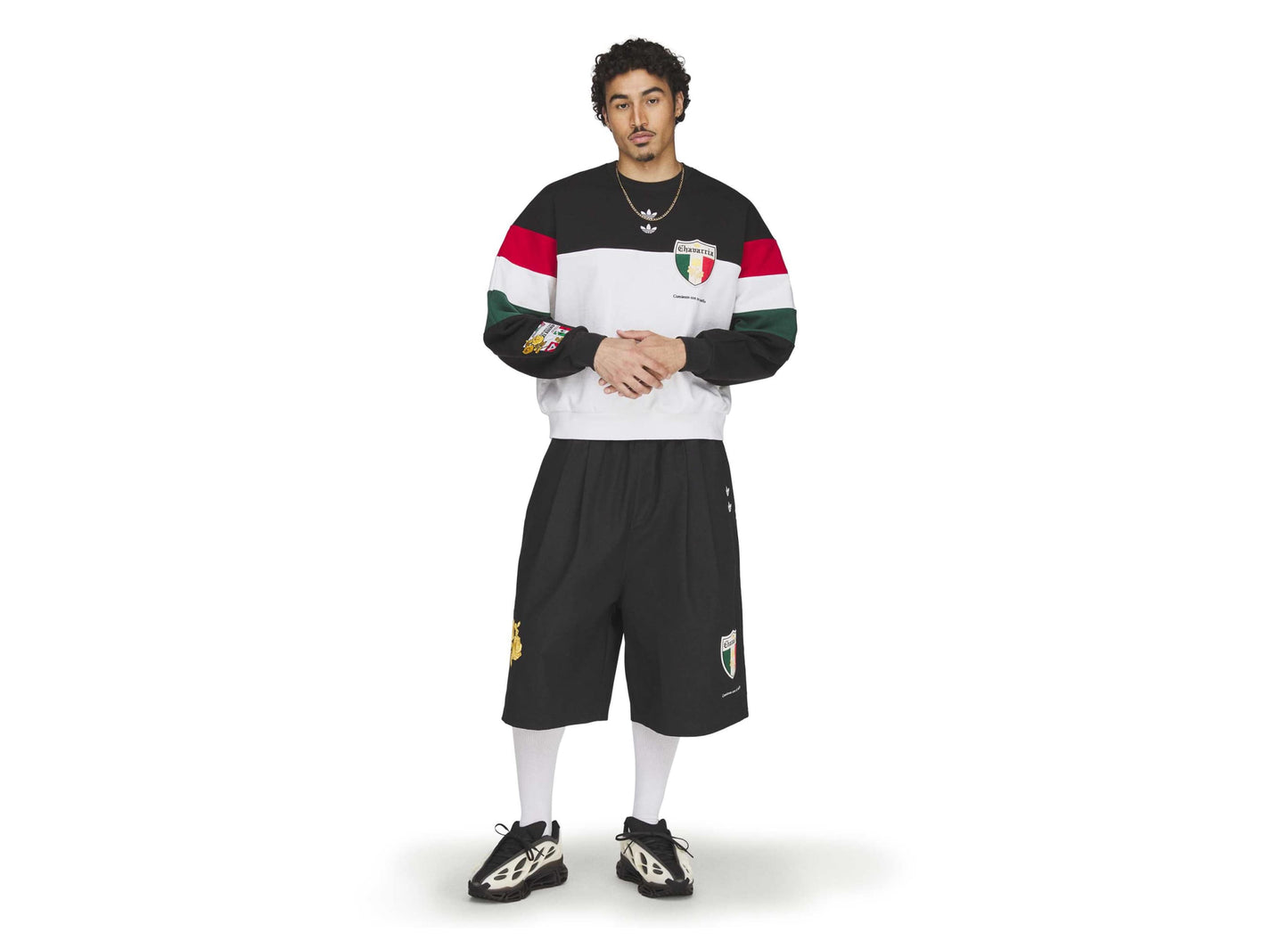 Adidas WC Chavarria Fleece Crewneck Sweatshirt in Black / White