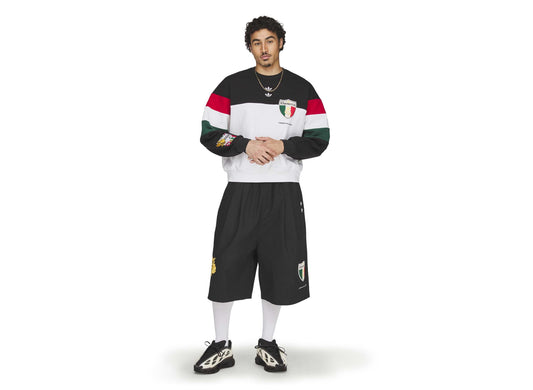 Adidas WC Chavarria Fleece Crewneck Sweatshirt in Black / White