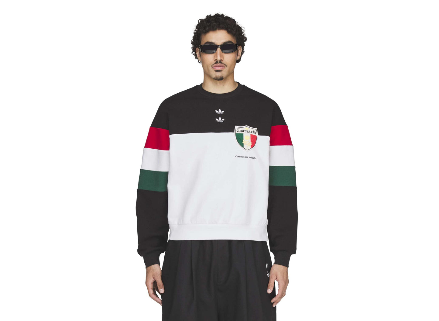 Adidas WC Chavarria Fleece Crewneck Sweatshirt in Black / White