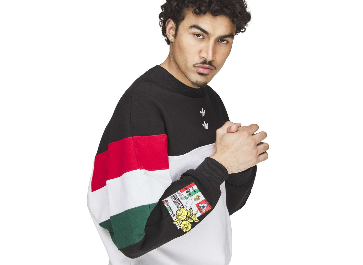 Adidas WC Chavarria Fleece Crewneck Sweatshirt in Black / White
