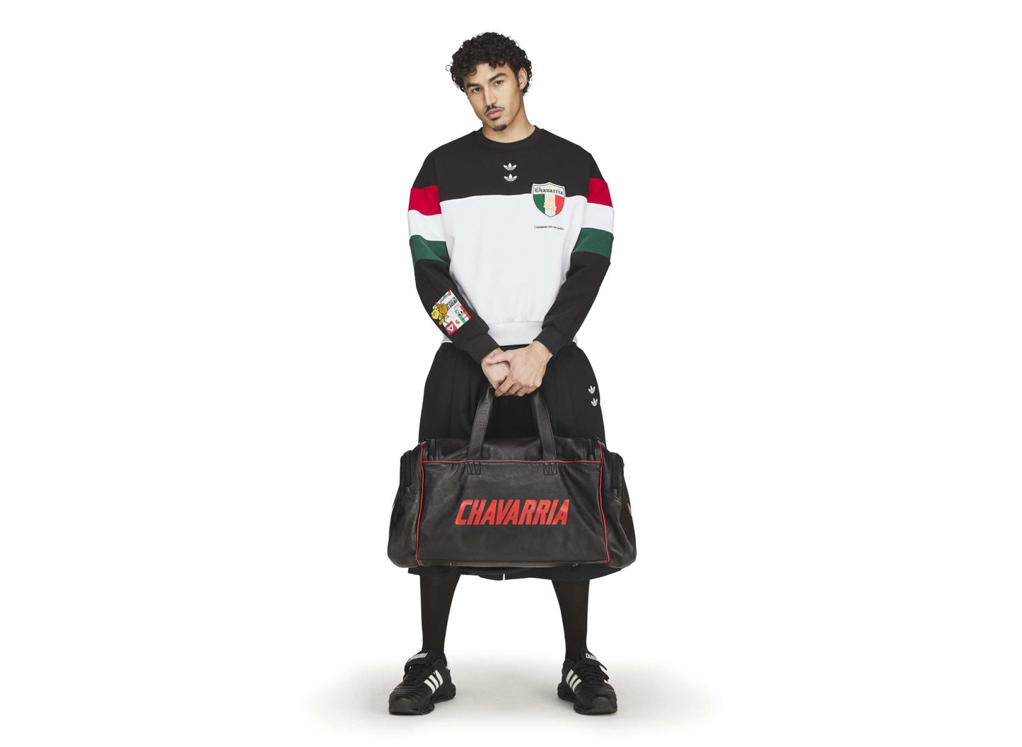 Adidas WC Chavarria Premium Leather Gym Bag in Black