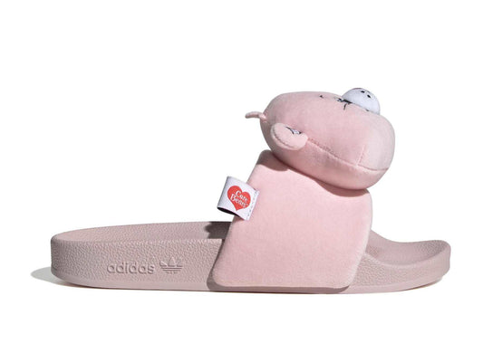 Women's Adidas Care Bears Adilette Slides in Clear Pink / White