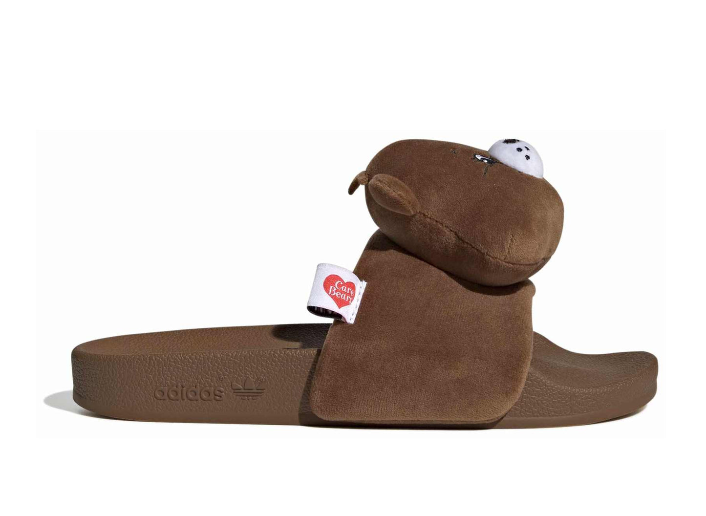 Women's Adidas Care Bears Adilette Slides in Dusky Bronze / White