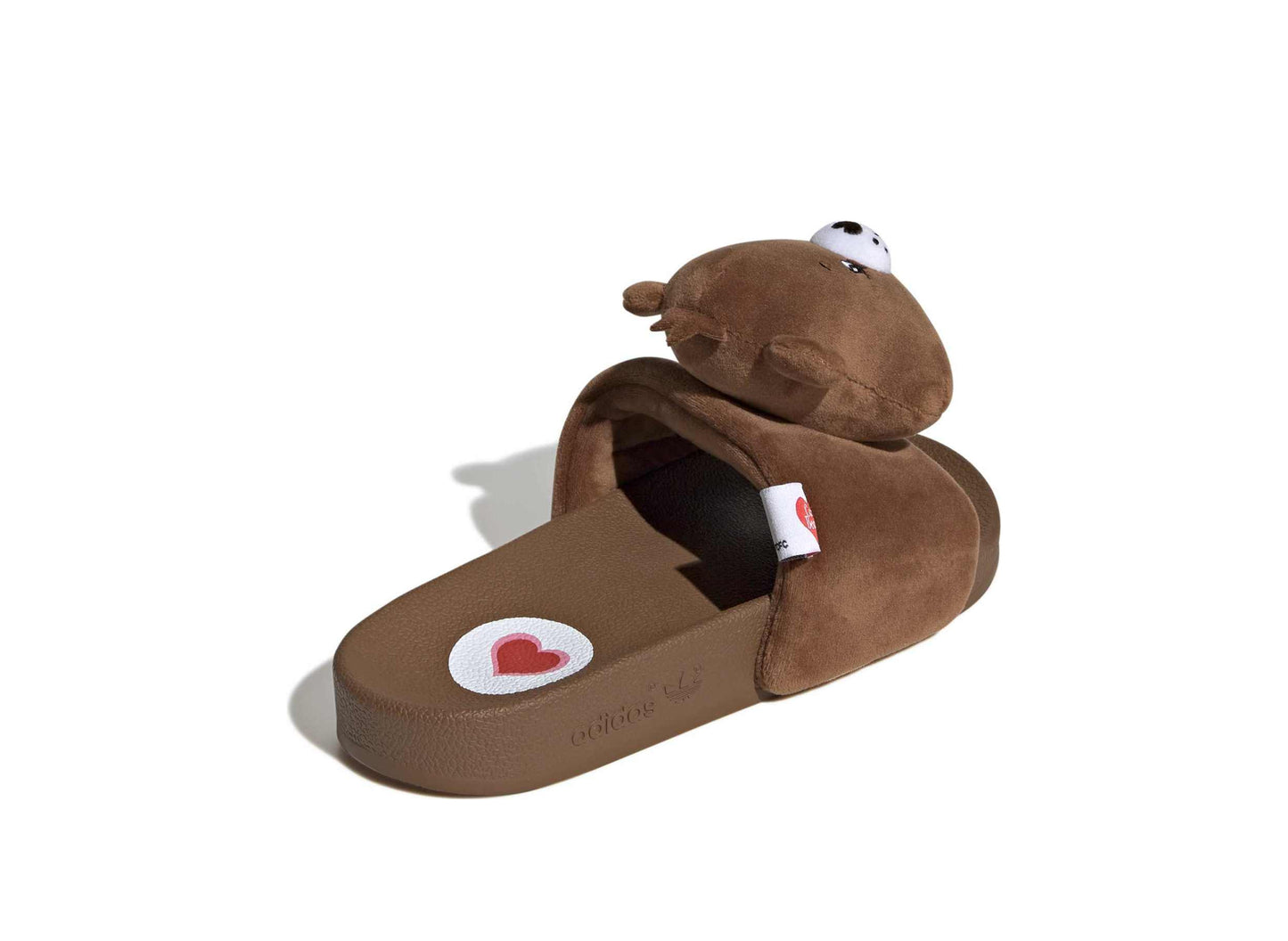 Women's Adidas Care Bears Adilette Slides in Dusky Bronze / White