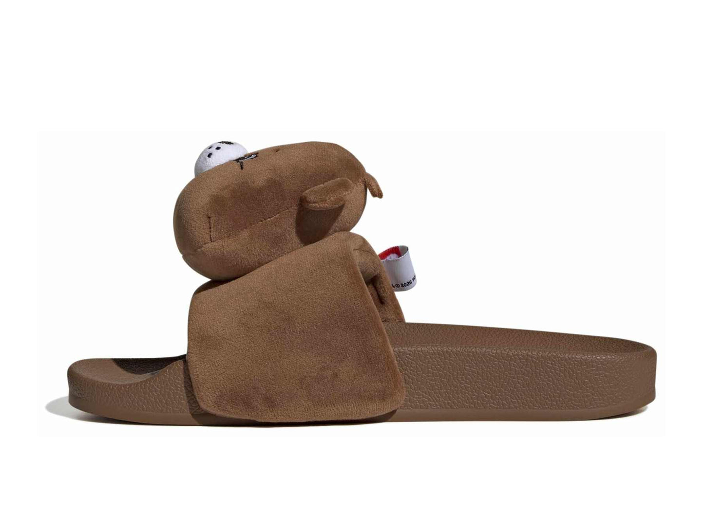 Women's Adidas Care Bears Adilette Slides in Dusky Bronze / White