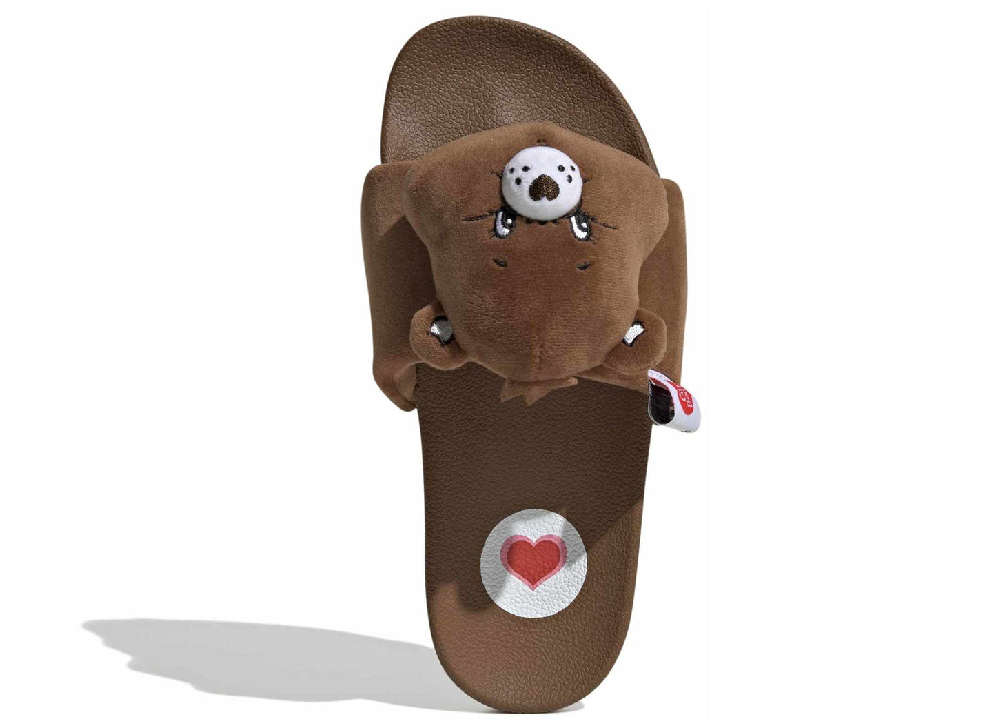 Women's Adidas Care Bears Adilette Slides in Dusky Bronze / White
