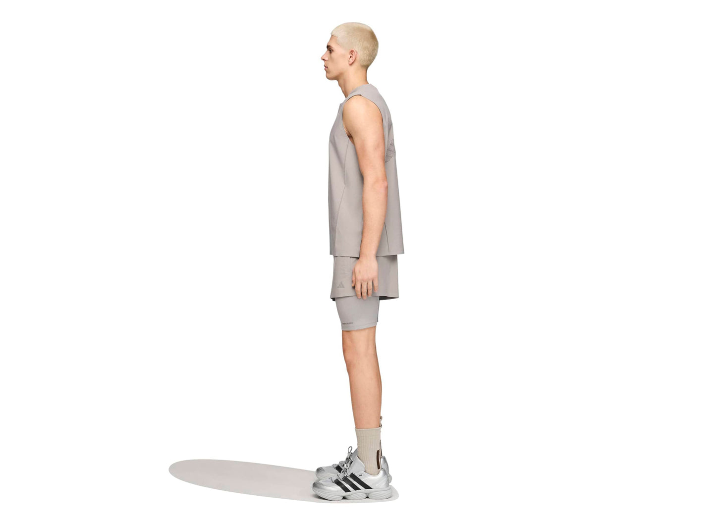 Adidas x Entire Studios D4T 2in1 Short in Dove Grey — view 2
