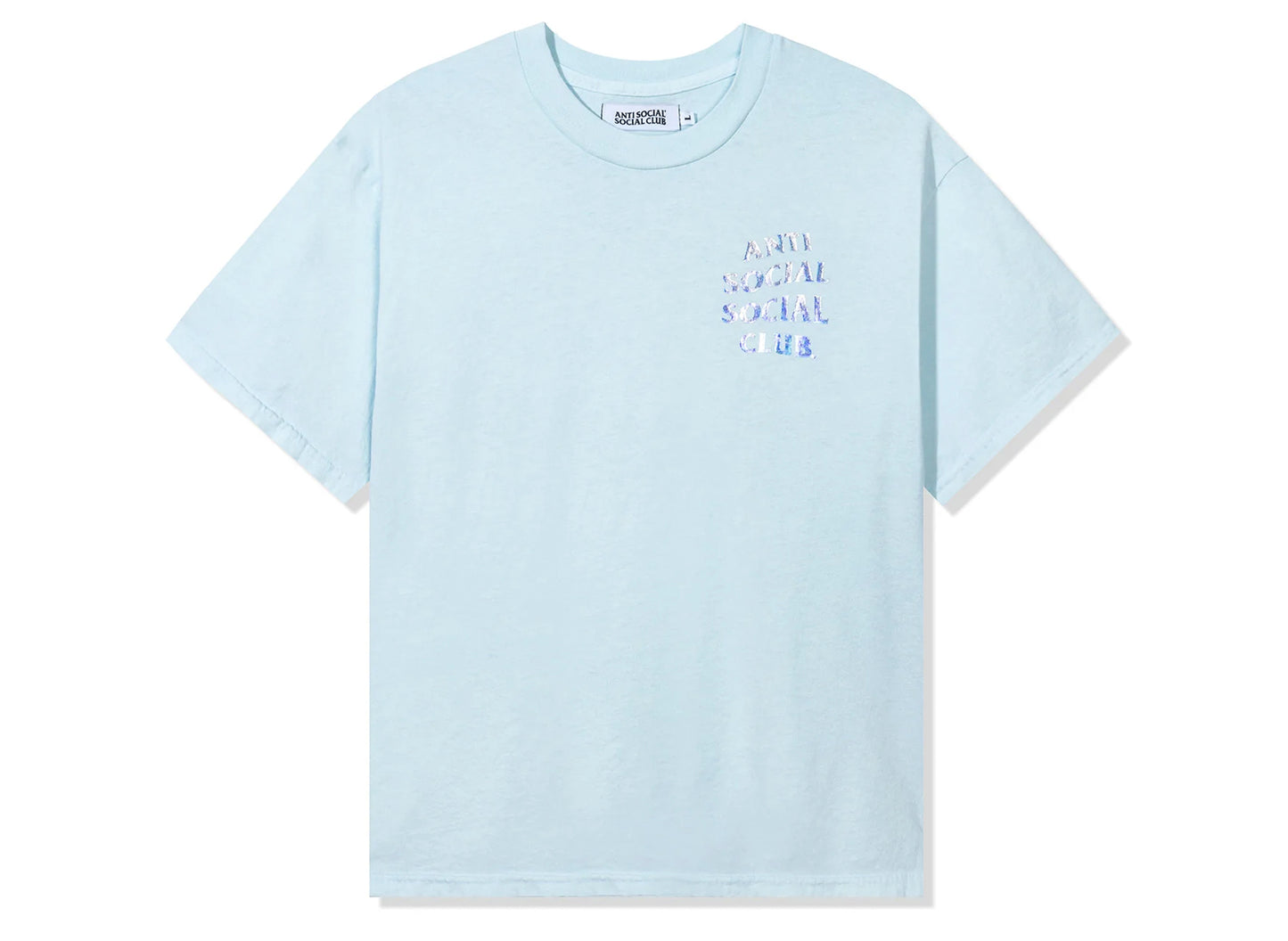 Anti Social Social Club Get Weird Hologram Tee in Sky Blue - view 2