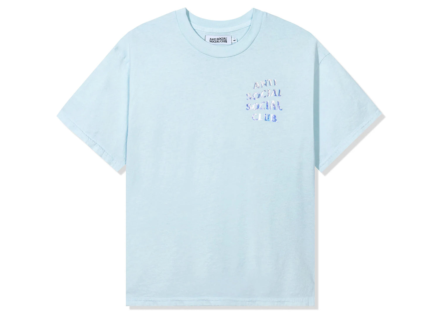 Anti Social Social Club Get Weird Hologram Tee in Sky Blue - view 2