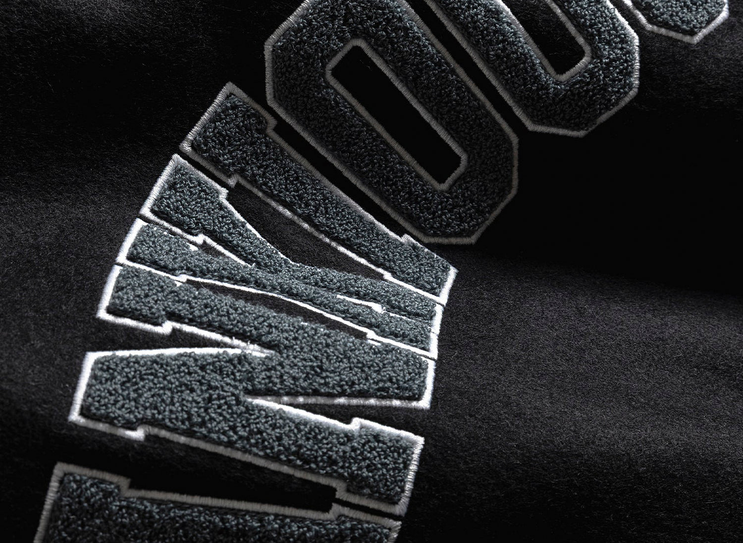 Anti Social Social Club 'Team Anxious' Varsity Jacket in Black — view 3