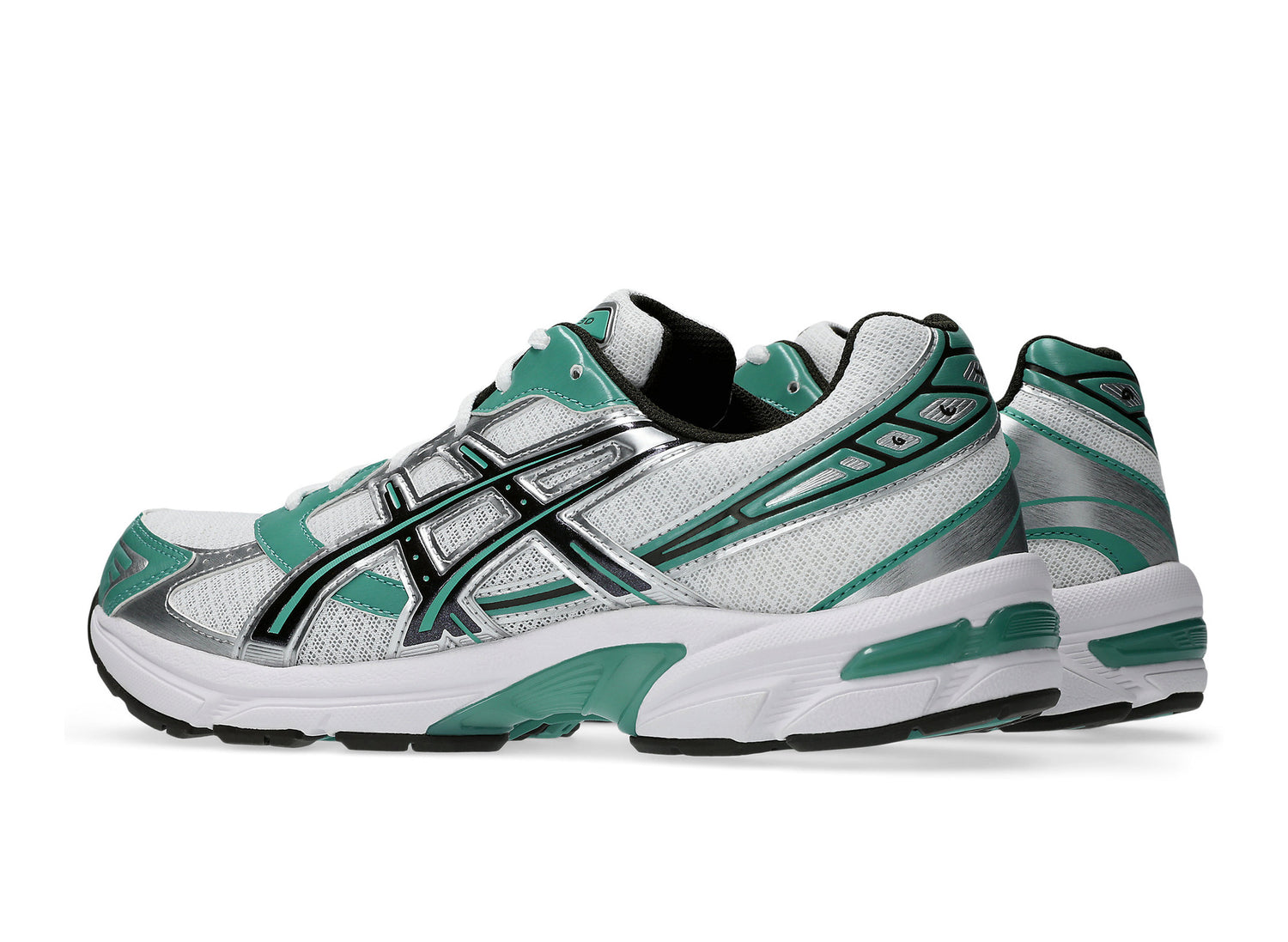 Asics GEL-1130 in White / Catalina Green rear three-quarter view