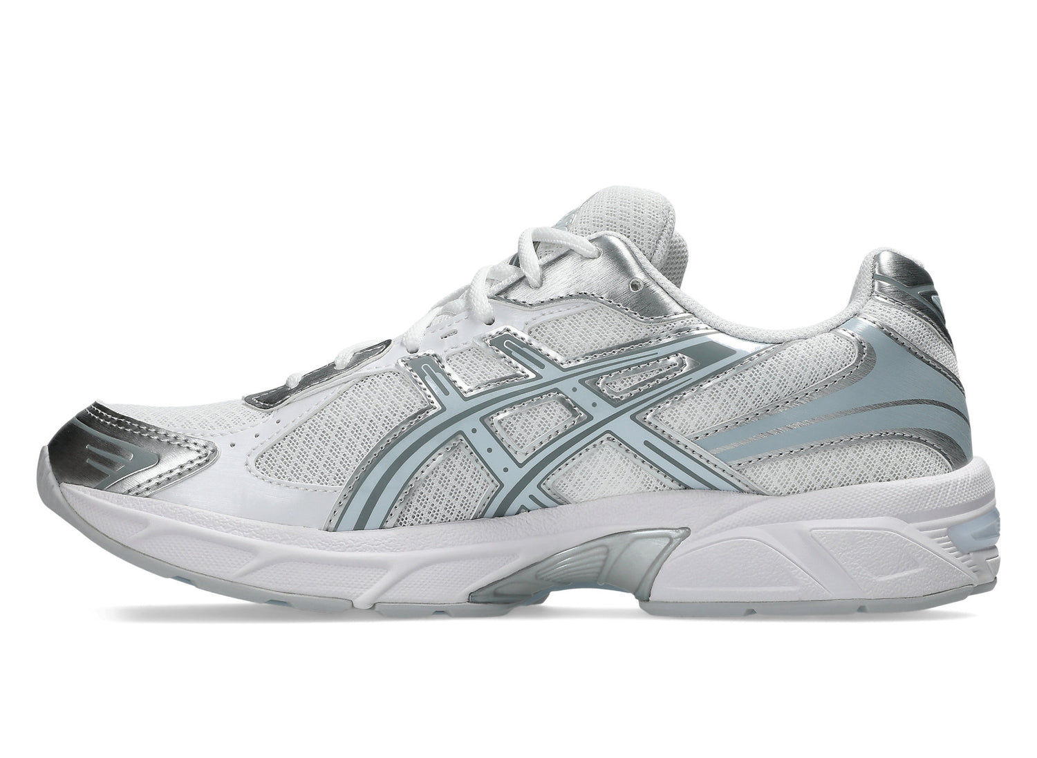 Asics GEL-1130 in White / Storm Cloud medial view