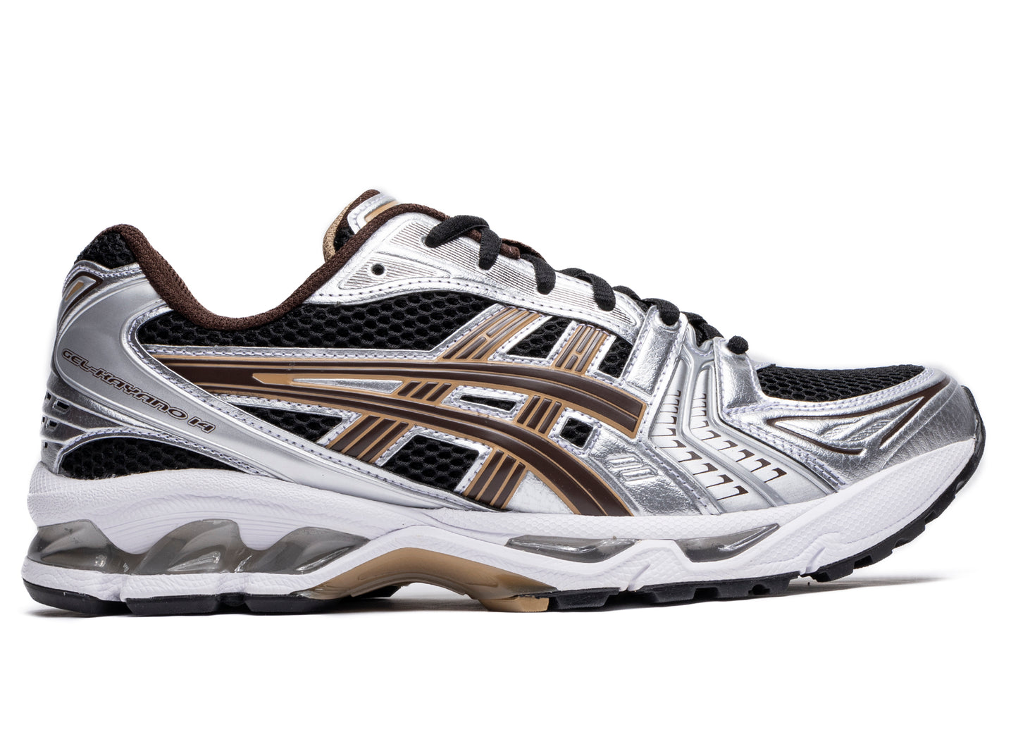 Asics Gel-Kayano 14 in "Black Coffee / Silver"