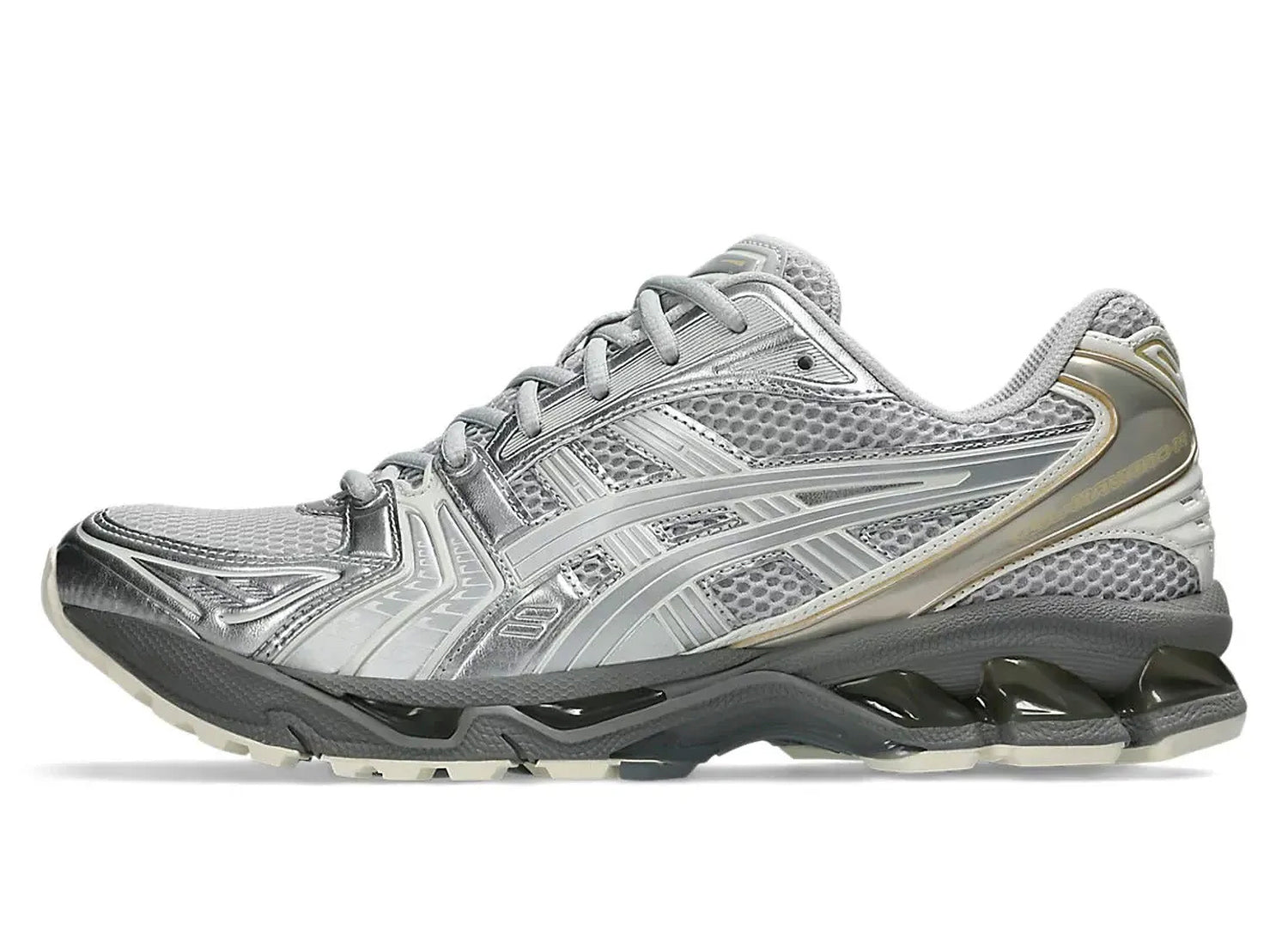 Asics Gel-Kayano 14 in Concrete / Pure Silver — view 3