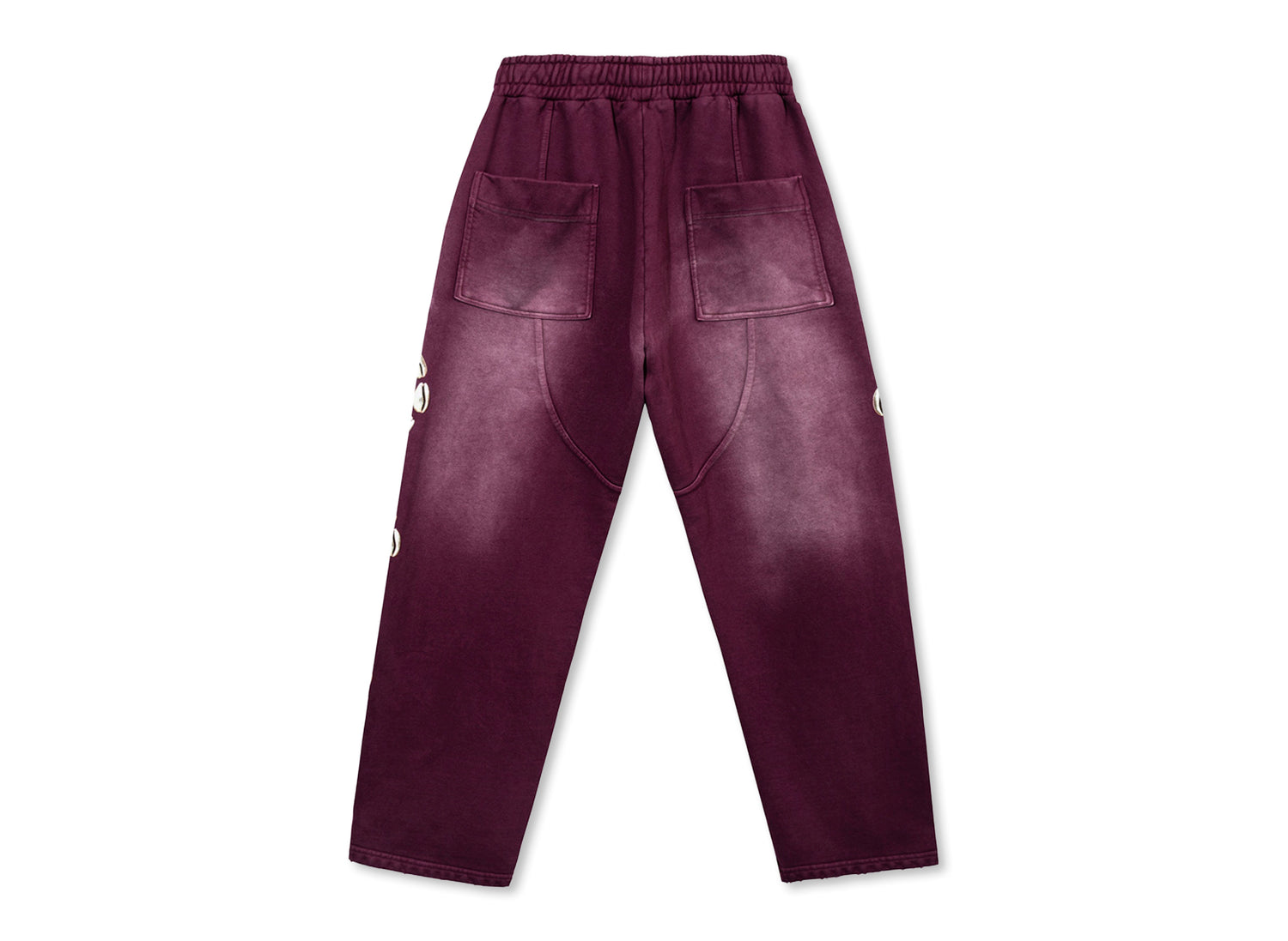 Barriers Cowrie Shell Sweatpant in Burgundy Marble Dye — view 2