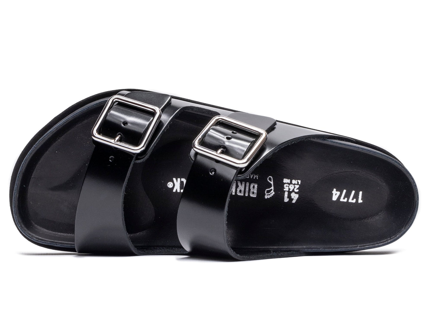 Birkenstock 1774 Arizona Shiny Leather in Black - view 2