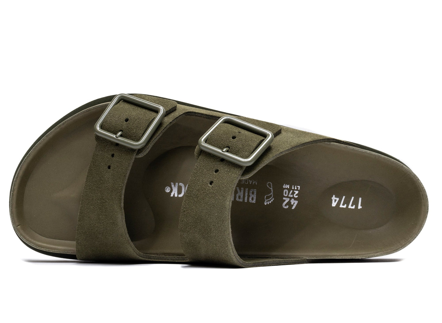 Birkenstock 1774 Arizona Suede/Leather in Moss Green - view 2