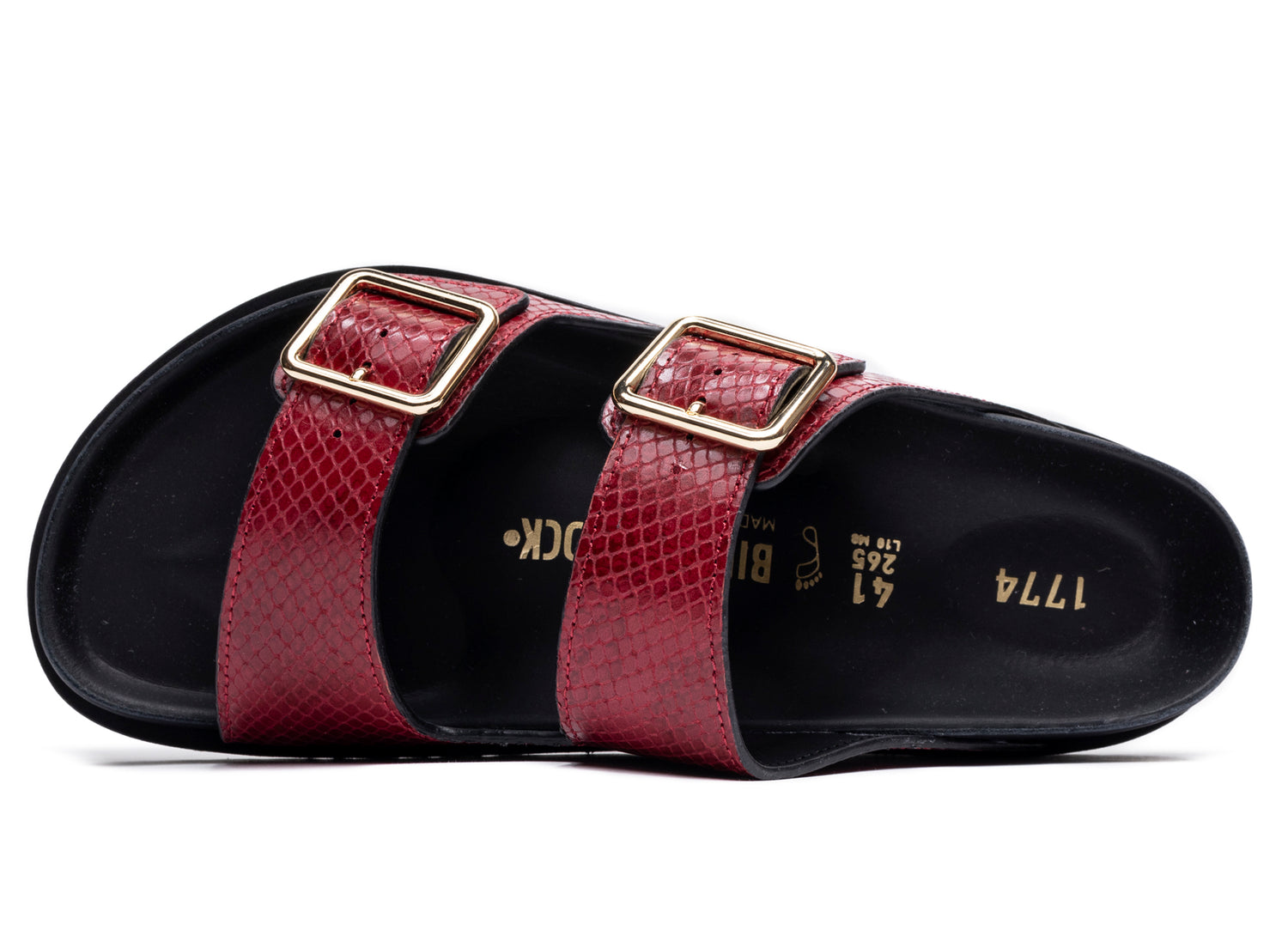 Birkenstock Arizona Lined 1774 in Black/Red - view 3