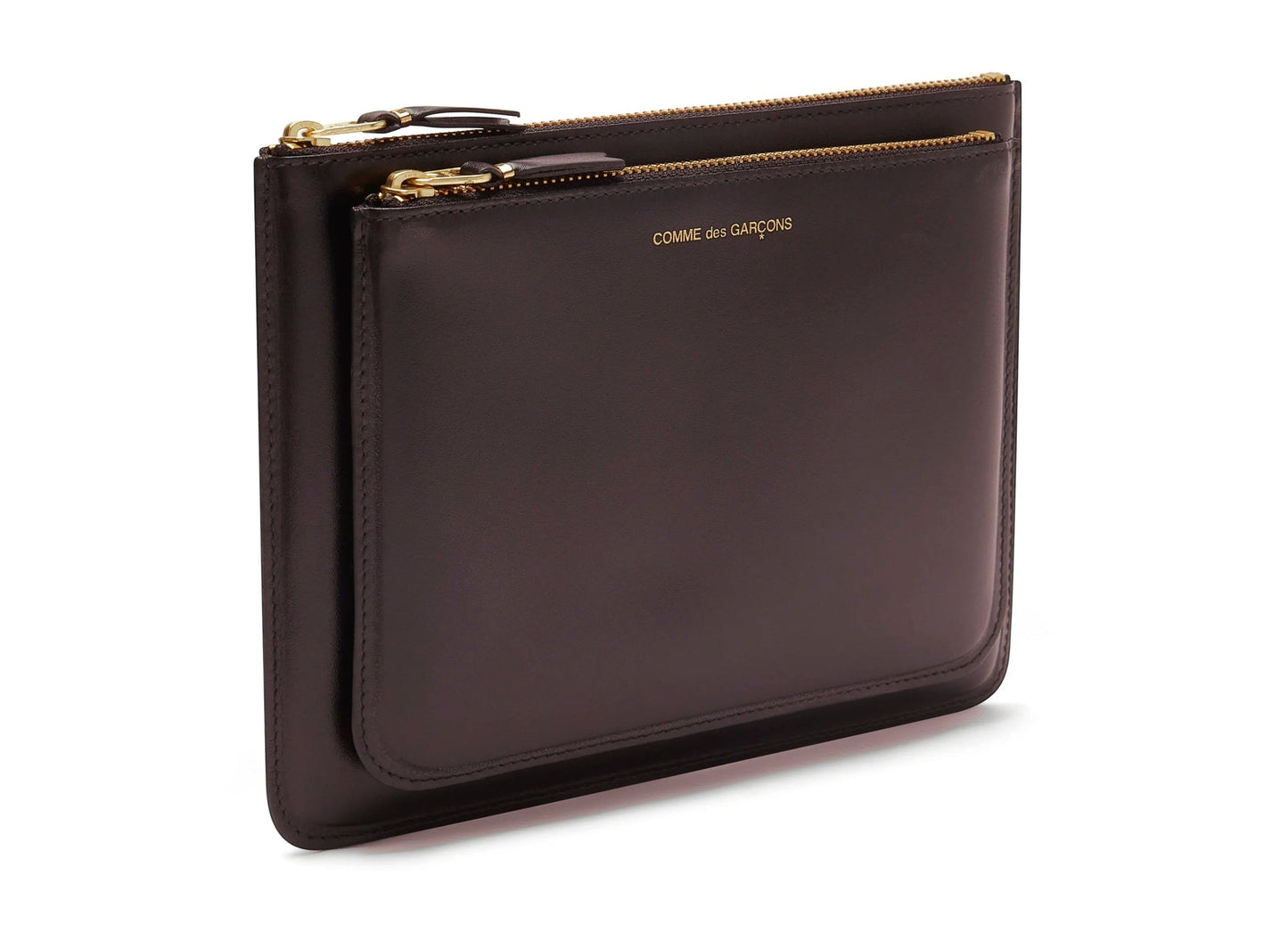 Comme des Garçon Outside Pocket Zip Pouch in Brown - view 3
