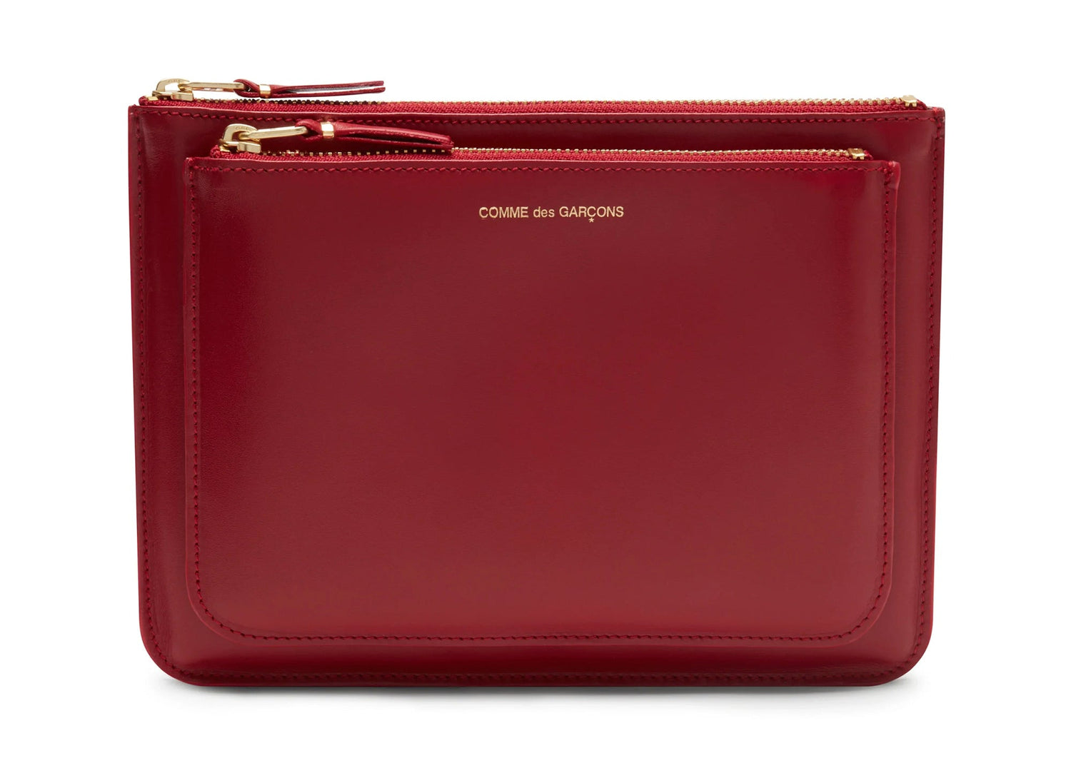 Comme des Garçon Outside Pocket Zip Pouch in Red