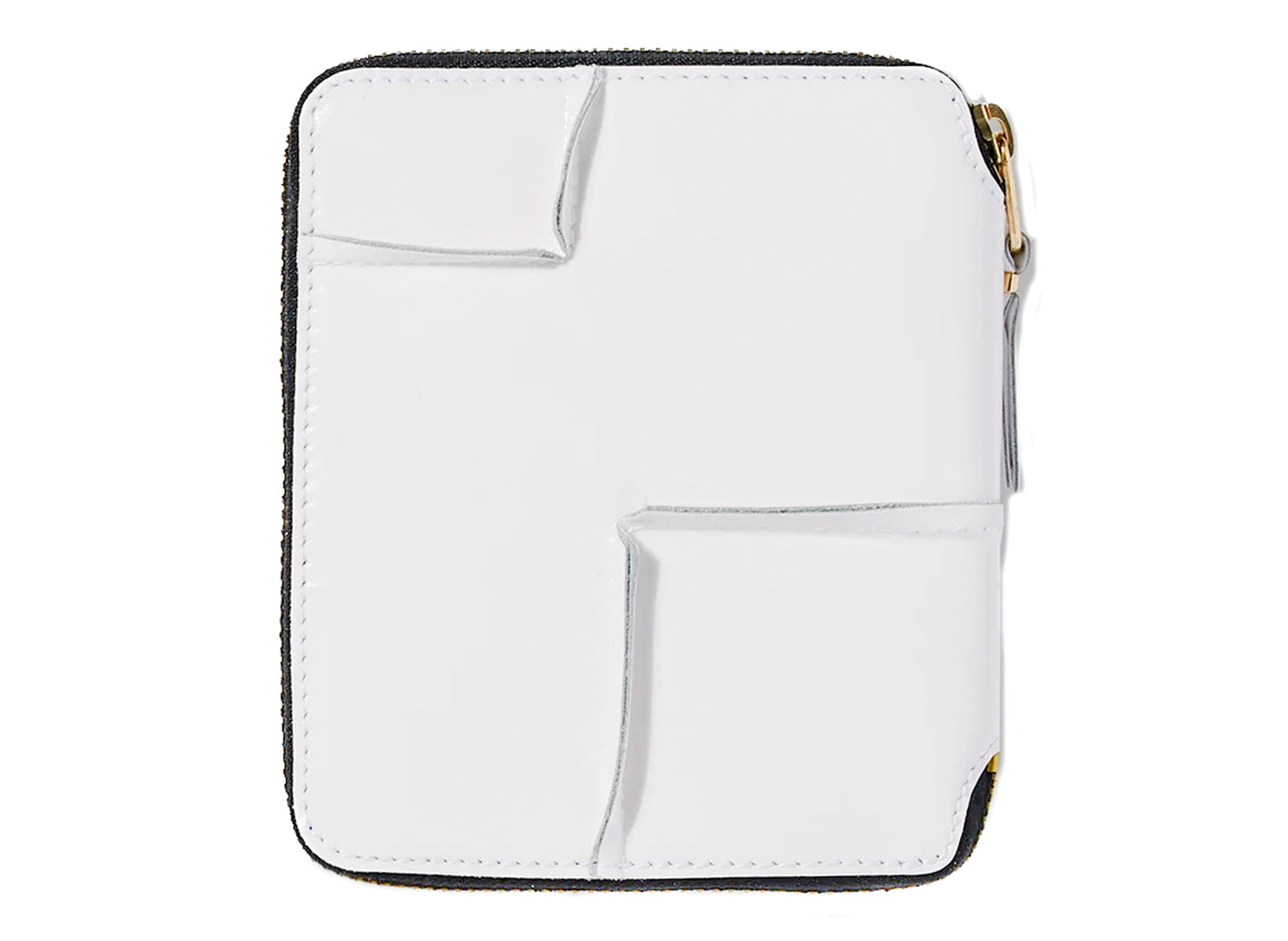 Comme des Garçon Reversed Hem Full Zip Around Wallet in White - view 2