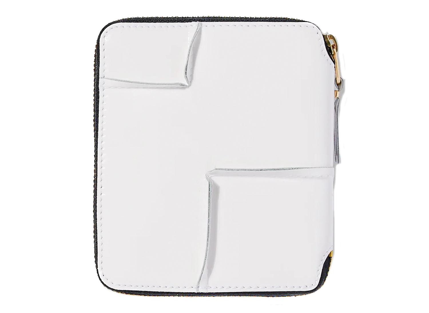 Comme des Garçon Reversed Hem Full Zip Around Wallet in White - view 2