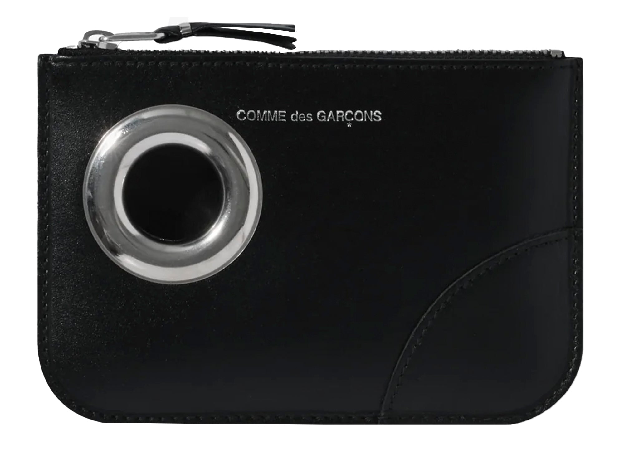 コムデギャルソン　SILVER EYELET コンパクトウォレット SA8100 Comme des Garçon Silver Eyelet Wallet 'SA8100SE' in Black