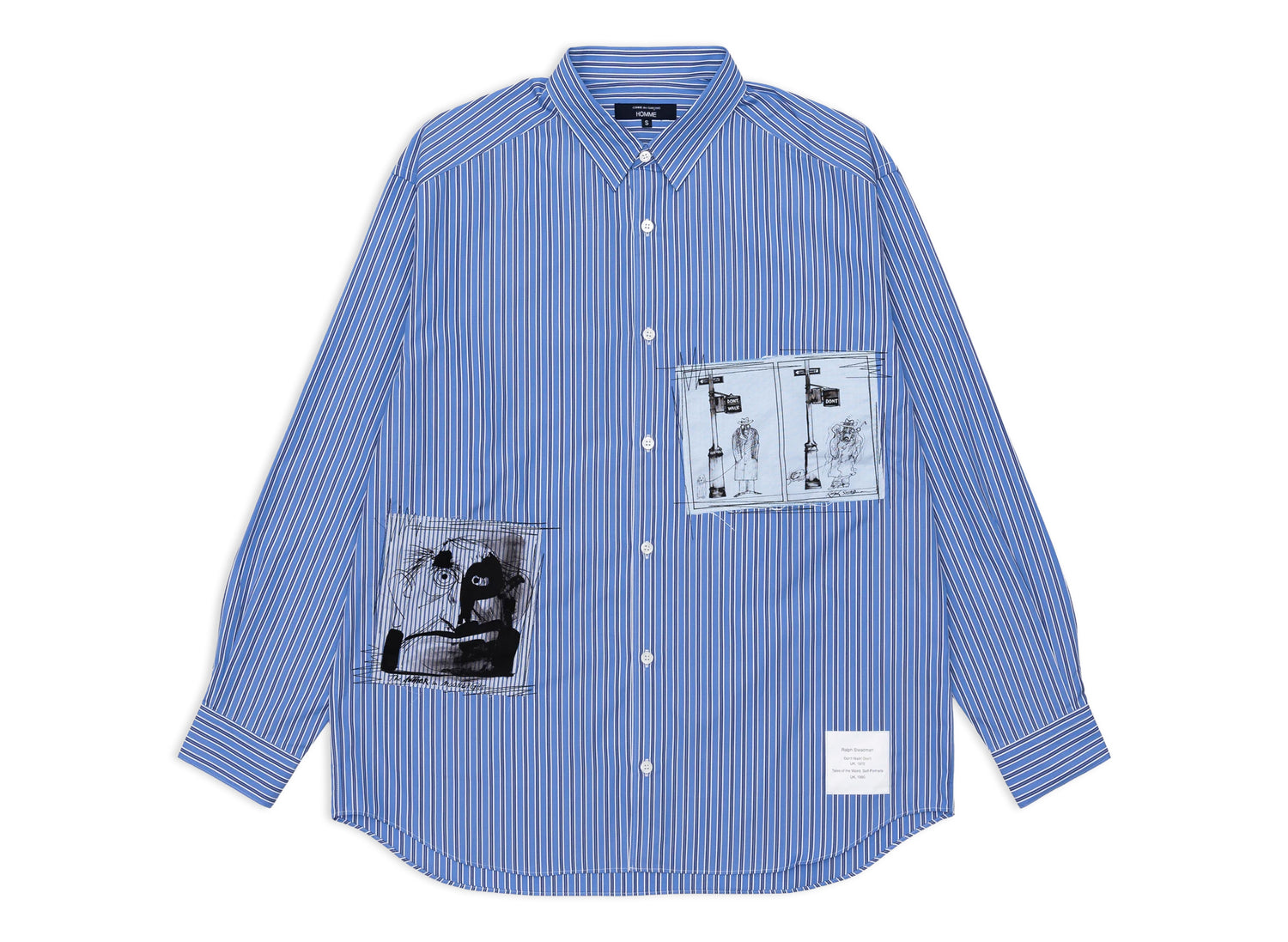 Comme Des Garçons Men's Patch Striped Shirt – Blue – M