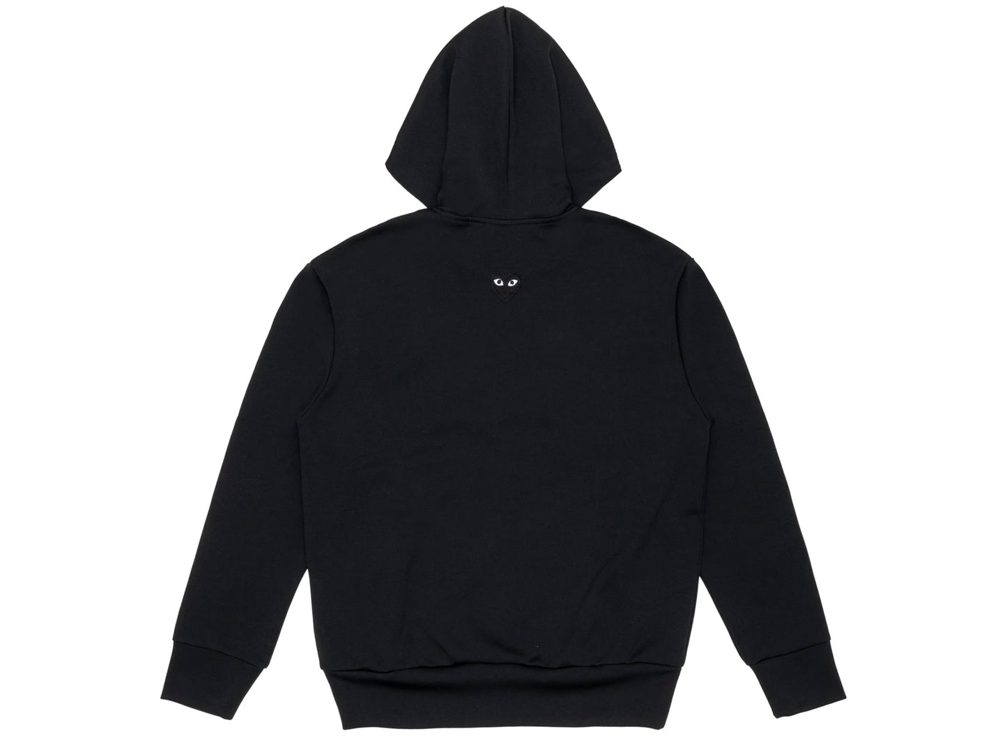 Comme des Garçons Play Nylon Black Emblem Back Logo Full Zip Hoodie in Black - view 2
