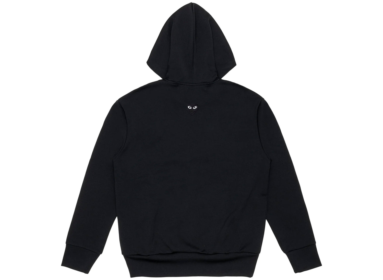 Comme des Garçons Play Nylon Black Emblem Back Logo Full Zip Hoodie in Black - view 2